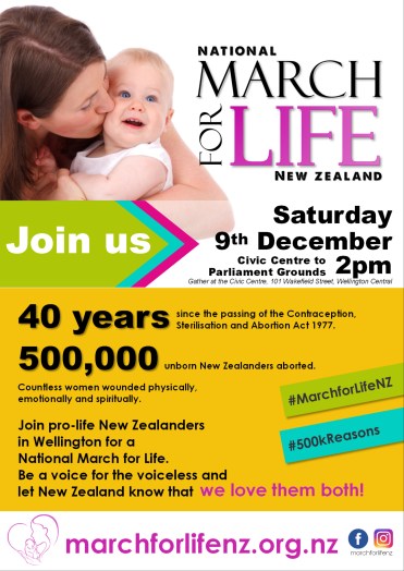 March for Life New Zealand December 9 2017 Wellington